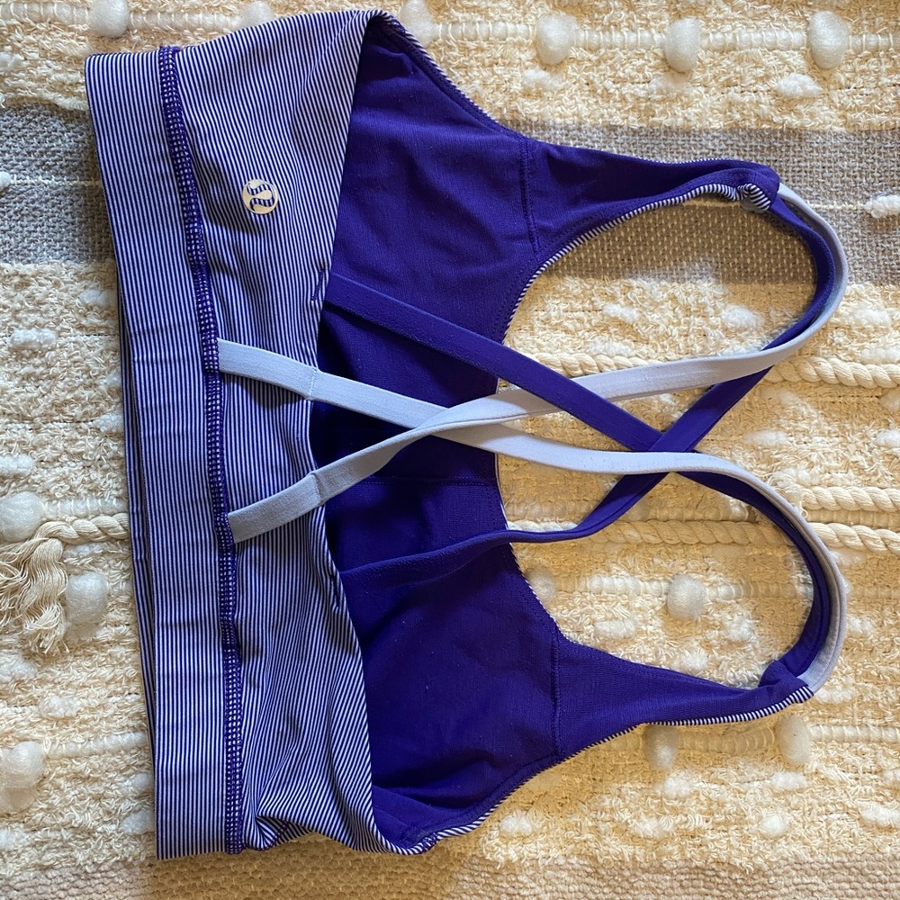 Lululemon Purple Striped Sports Bra - Size 6